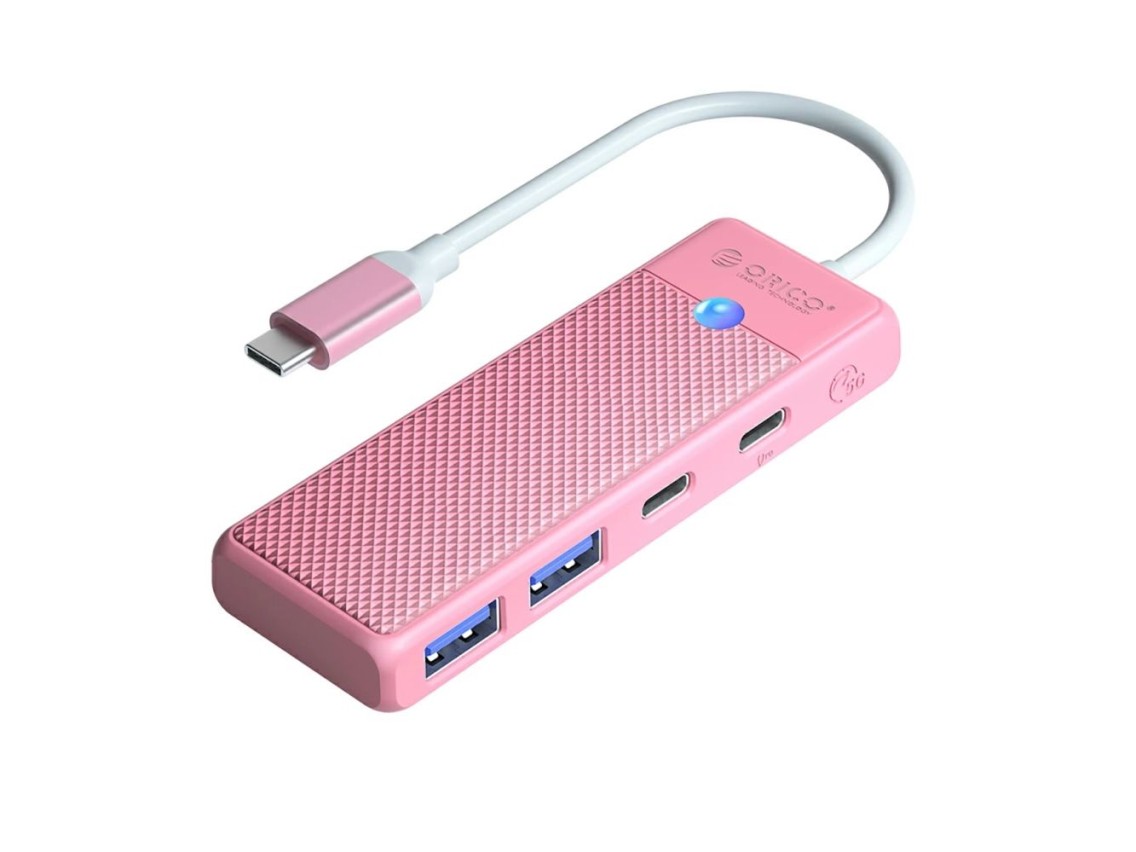 Hub USB Orico PAPW2AC-C3-C3 de 4 portas (2x USB-A 3.0, 1x USB-C 3.0) com carregamento USB-C PD de 10