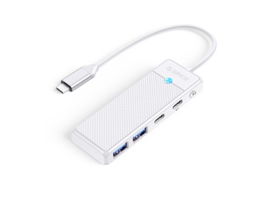 Hub USB Orico PAPW2AC-C3 de 4 puertos: 2 puertos USB-A 3.0 y 1 puerto USB-C 3.0 con carga USB-C PD d