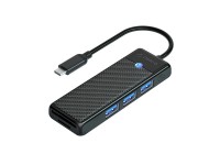 Hub USB Orico PAPW3AT-C3 de 4 puertos (3 puertos USB-A 3.0) con lector de tarjetas microSD/SD de 0,1