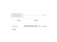 Hub USB Orico PAPW2AC-C3 de 4 puertos: 2 puertos USB-A 3.0 y 1 puerto USB-C 3.0 con carga USB-C PD d