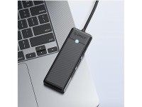 Hub USB Orico PAPW3AT-C3 com 4 portas (3x USB-A 3.0) e leitor de cartão microSD/SD (1 m) - preto Hub USB Orico PAPW3AT-C3 com 4 portas (3x USB-A 3.0) e leitor de cartão microSD/SD (1 m) - preto