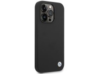 Capa de silicone com logotipo met�lico da BMW para iPhone 15 Pro Max - Preta