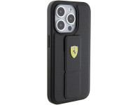 Capa Ferrari Grip Stand com logotipo metálico para iPhone 15 Pro Max - preta Capa Ferrari Grip Stand com logotipo metálico para iPhone 15 Pro Max - preta
