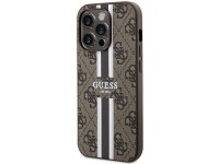 Capa Guess 4G com estampa de listras e MagSafe para iPhone 15 Pro - marrom Capa Guess 4G com estampa de listras e MagSafe para iPhone 15 Pro - marrom