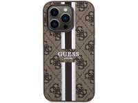 Capa Guess 4G com estampa de listras e MagSafe para iPhone 15 Pro - marrom Capa Guess 4G com estampa de listras e MagSafe para iPhone 15 Pro - marrom