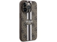 Capa Guess 4G com estampa de listras e MagSafe para iPhone 15 Pro - marrom Capa Guess 4G com estampa de listras e MagSafe para iPhone 15 Pro - marrom