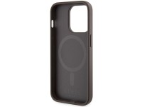 Capa Guess 4G com estampa de listras e MagSafe para iPhone 15 Pro - marrom Capa Guess 4G com estampa de listras e MagSafe para iPhone 15 Pro - marrom