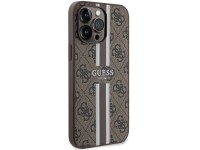 Funda Guess 4G con estampado de rayas y MagSafe para iPhone 15 Pro Max - marrón Funda Guess 4G con estampado de rayas y MagSafe para iPhone 15 Pro Max - marrón