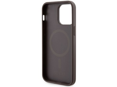 Funda Guess 4G con estampado de rayas y MagSafe para iPhone 15 Pro Max - marrón Funda Guess 4G con estampado de rayas y MagSafe para iPhone 15 Pro Max - marrón