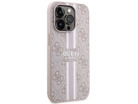 Capa Guess 4G com estampa de listras e MagSafe para iPhone 15 Pro - rosa