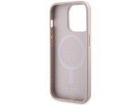 Capa Guess 4G com estampa de listras e MagSafe para iPhone 15 Pro - rosa