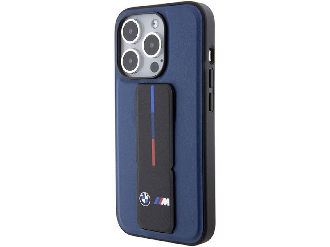 Funda BMW M Grip Stand bicolor para iPhone 15 Pro - azul marino