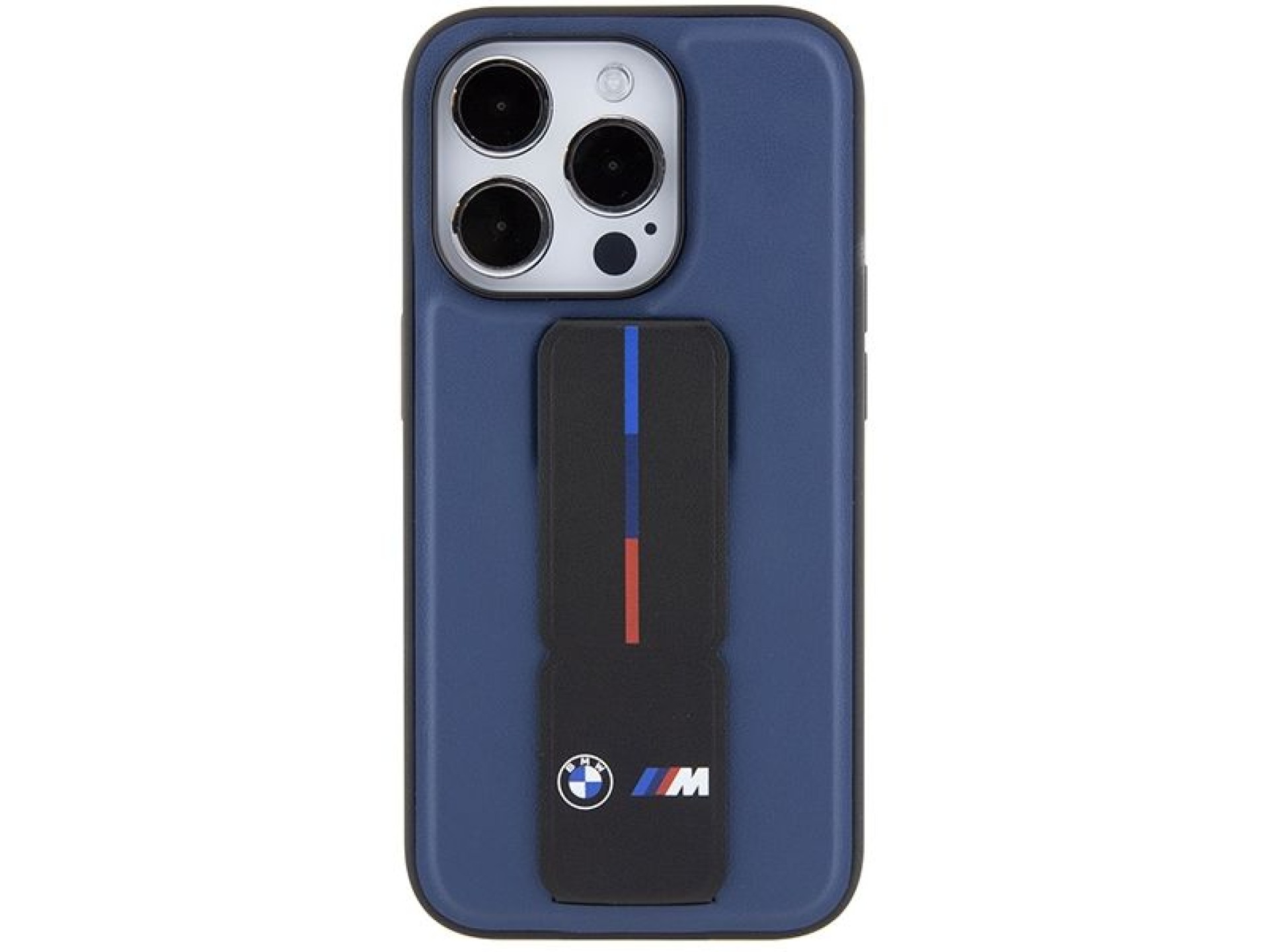 Funda BMW M Grip Stand bicolor para iPhone 15 Pro - azul marino