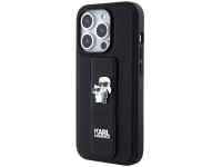 Karl Lagerfeld Gripstand Saffiano Karl&Choupette Pins case for iPhone 13 Pro / 13 - black Karl Lagerfeld Gripstand Saffiano Karl&Choupette Pins case for iPhone 13 Pro / 13 - black