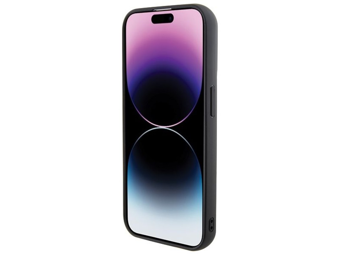 Karl Lagerfeld Gripstand Saffiano Karl&Choupette Pins case for iPhone 13 Pro / 13 - black
