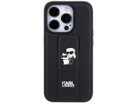 Karl Lagerfeld Gripstand Saffiano Karl&Choupette Pins case for iPhone 14 Pro - black Karl Lagerfeld Gripstand Saffiano Karl&Choupette Pins case for iPhone 14 Pro - black