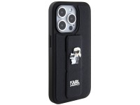 Karl Lagerfeld Gripstand Saffiano Karl&Choupette Pins case for iPhone 14 Pro - black Karl Lagerfeld Gripstand Saffiano Karl&Choupette Pins case for iPhone 14 Pro - black