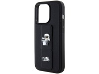 Karl Lagerfeld Gripstand Saffiano Karl&Choupette Pins case for iPhone 14 Pro - black Karl Lagerfeld Gripstand Saffiano Karl&Choupette Pins case for iPhone 14 Pro - black