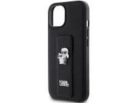 Funda Karl Lagerfeld Gripstand Saffiano Karl&Choupette Pins para iPhone 15 - negra Funda Karl Lagerfeld Gripstand Saffiano Karl&Choupette Pins para iPhone 15 - negra
