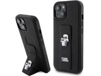 Funda Karl Lagerfeld Gripstand Saffiano Karl&Choupette Pins para iPhone 15 Plus / 14 Plus - negra Funda Karl Lagerfeld Gripstand Saffiano Karl&Choupette Pins para iPhone 15 Plus / 14 Plus - negra