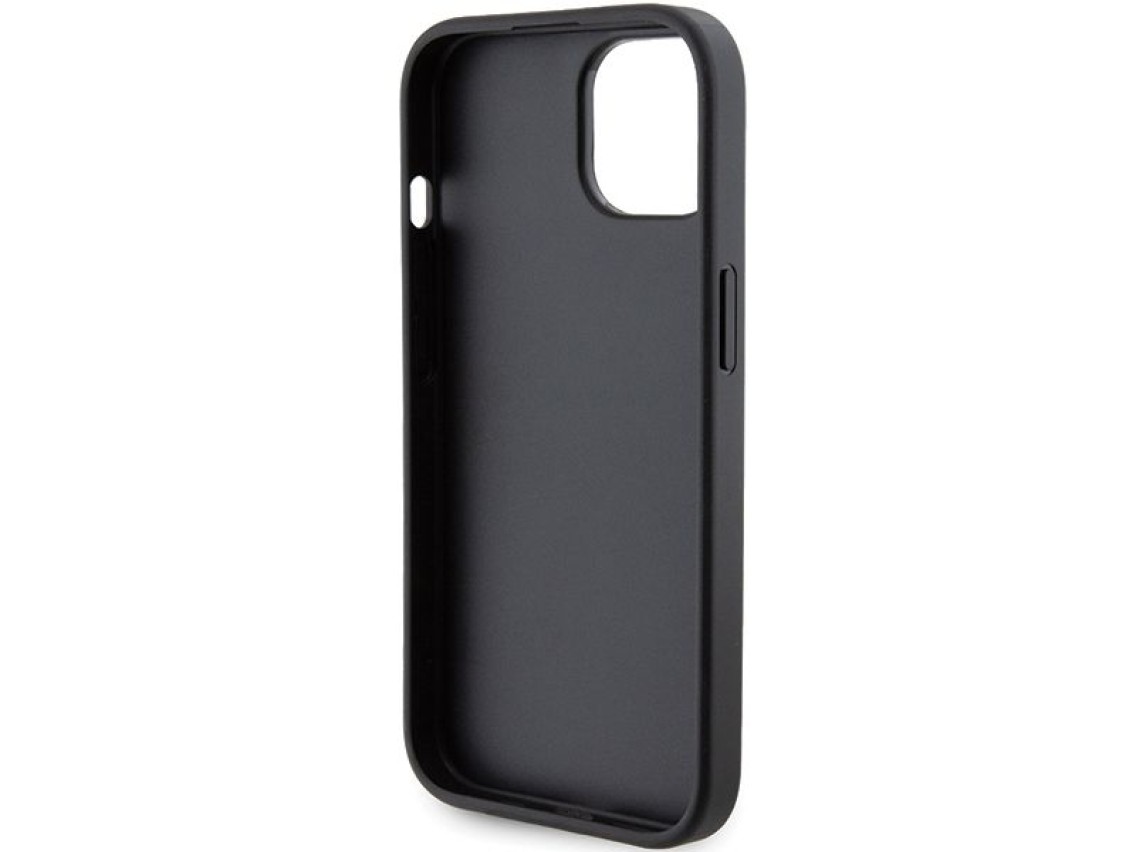 Funda Karl Lagerfeld Gripstand Saffiano Karl&Choupette Pins para iPhone 15 Plus / 14 Plus - negra