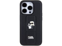 Capa Karl Lagerfeld Gripstand Saffiano Karl&Choupette Pins para iPhone 15 Pro Max - preta Capa Karl Lagerfeld Gripstand Saffiano Karl&Choupette Pins para iPhone 15 Pro Max - preta