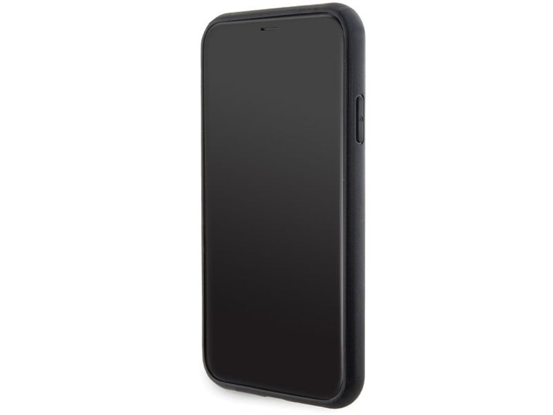 Capa Karl Lagerfeld Gripstand Saffiano Choupette Pins para iPhone 11 / Xr - Preta