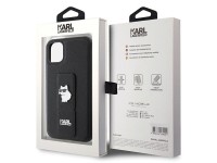 Capa Karl Lagerfeld Gripstand Saffiano Choupette Pins para iPhone 11 / Xr - Preta Capa Karl Lagerfeld Gripstand Saffiano Choupette Pins para iPhone 11 / Xr - Preta