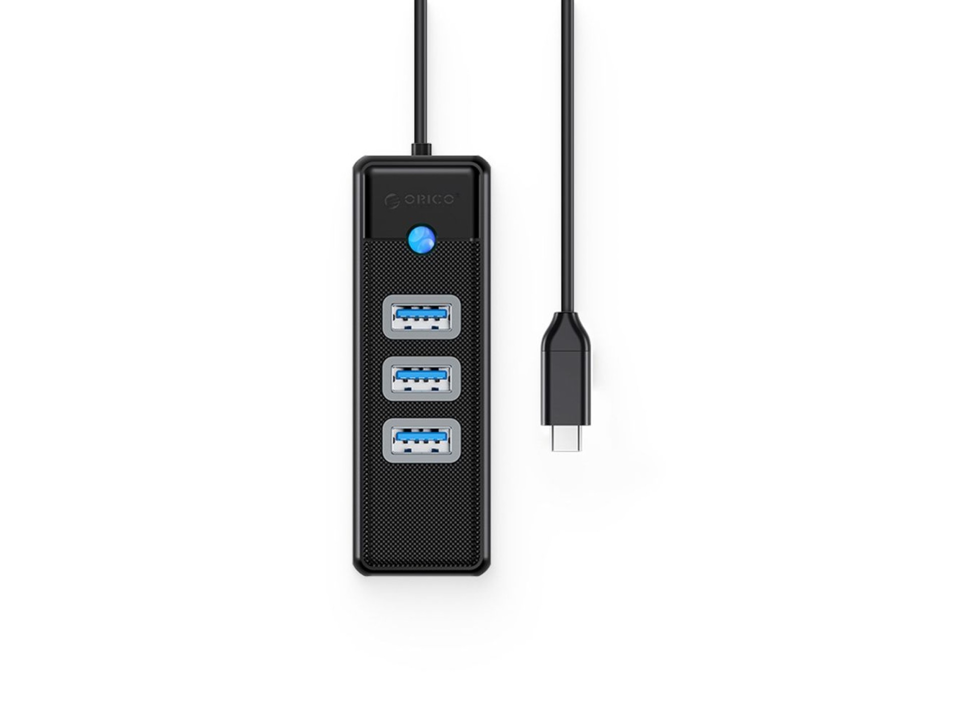 Hub USB Orico PW3UR25-C3 com 4 portas (3x USB-A 3.0, 1x Ethernet RJ45 2.5G, 0,5 m) - Preto