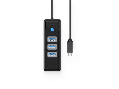 Orico PW3UR25-C3 USB Hub 4-Port 3x USB-A 3.0 1x RJ45 2.5G Ethernet 1.8m - Black Orico PW3UR25-C3 USB Hub 4-Port 3x USB-A 3.0 1x RJ45 2.5G Ethernet 1.8m - Black