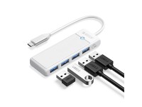 Concentrador USB Orico PAPW4A-C3 de 4 puertos (4 puertos USB-A 3.0) y 1 m de longitud - blanco