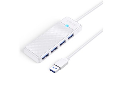 Hub USB Orico PAPW4A-U3 com 4 portas (4x USB-A 3.0) e cabo de 1 m - branco
