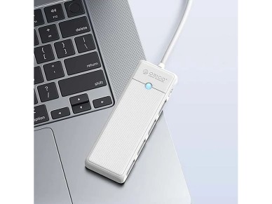 Concentrador USB Orico PAPW4A-C3 de 4 puertos (4 puertos USB-A 3.0, 0,5 m) - blanco