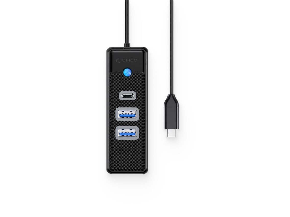 Hub USB Orico PWC2U-C3 de 3 portas (2x USB-A 3.0, 1x USB-C 3.0, 1 m) - preto
