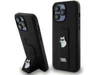 Capa Karl Lagerfeld Gripstand Saffiano Choupette Pins para iPhone 13 Pro Max - preta Capa Karl Lagerfeld Gripstand Saffiano Choupette Pins para iPhone 13 Pro Max - preta