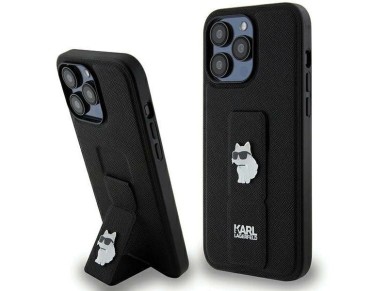 Karl Lagerfeld Gripstand Saffiano Choupette Pins case for iPhone 13 Pro Max - black Karl Lagerfeld Gripstand Saffiano Choupette Pins case for iPhone 13 Pro Max - black