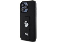 Capa Karl Lagerfeld Gripstand Saffiano Choupette Pins para iPhone 13 Pro Max - preta Capa Karl Lagerfeld Gripstand Saffiano Choupette Pins para iPhone 13 Pro Max - preta
