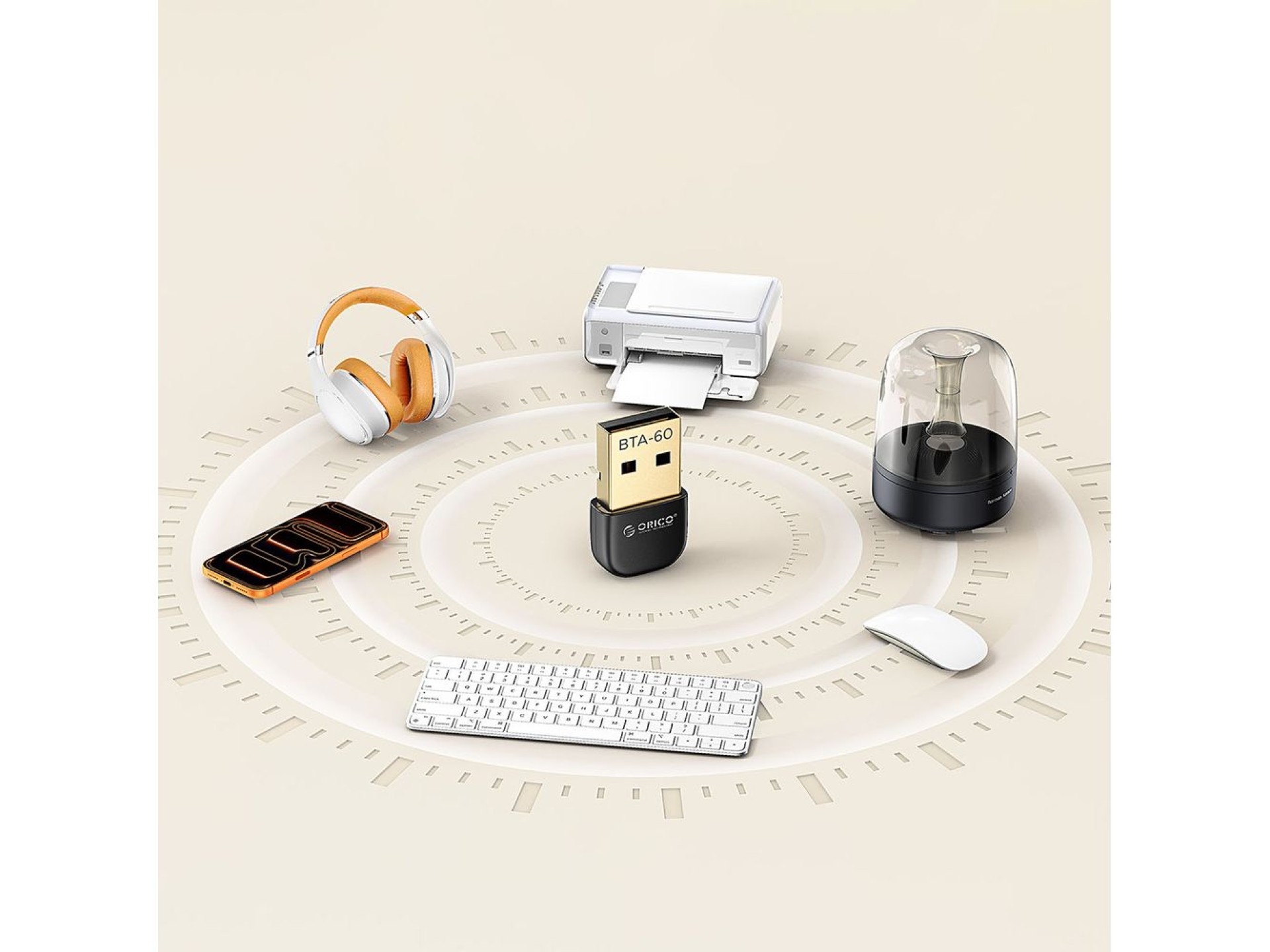 Adaptador Bluetooth 6.0 Orico BTA-60 - Negro