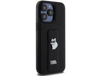 Capa Karl Lagerfeld Gripstand Saffiano Choupette Pins para iPhone 13 Pro Max - preta Capa Karl Lagerfeld Gripstand Saffiano Choupette Pins para iPhone 13 Pro Max - preta