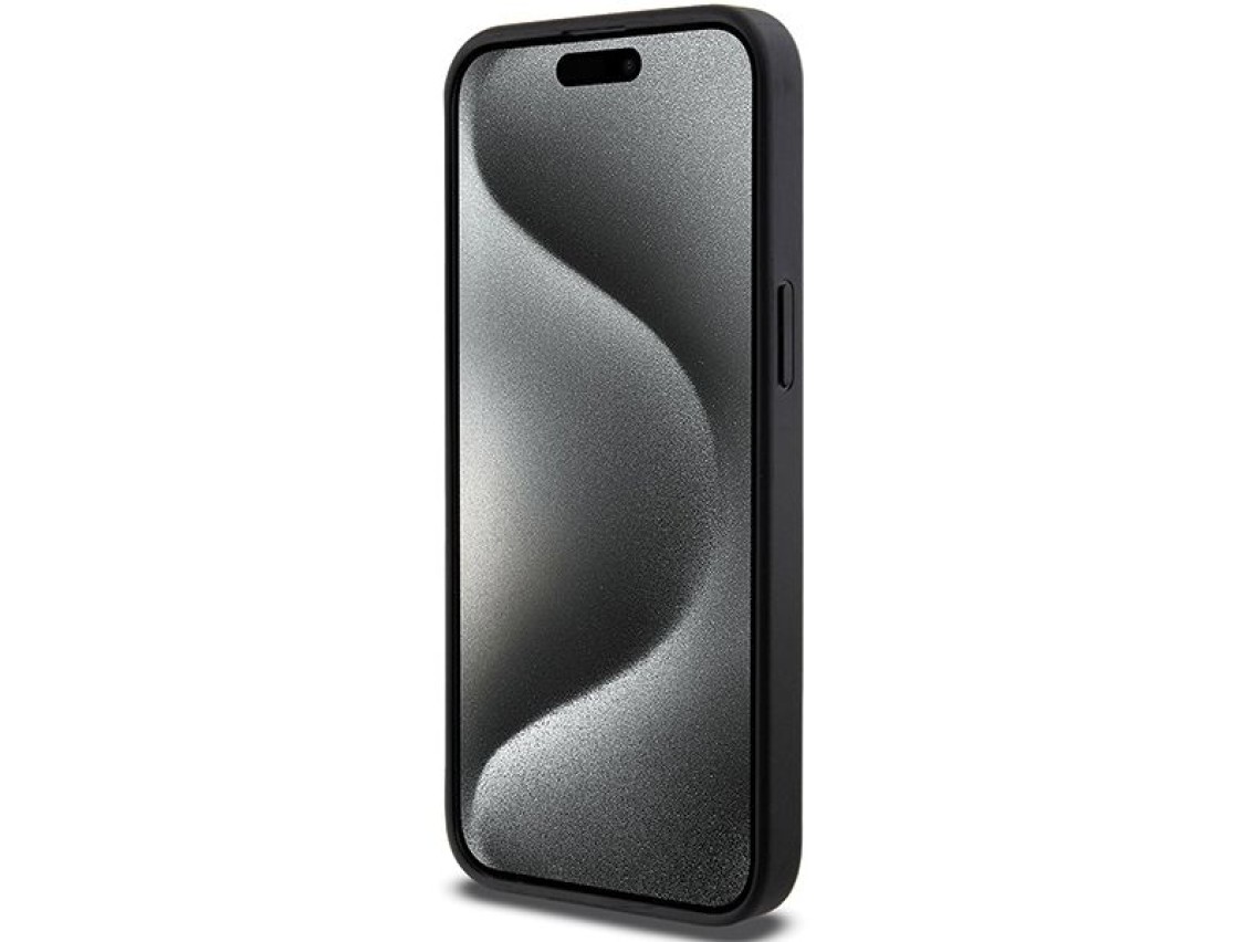Capa Karl Lagerfeld Gripstand Saffiano Choupette Pins para iPhone 13 Pro Max - preta