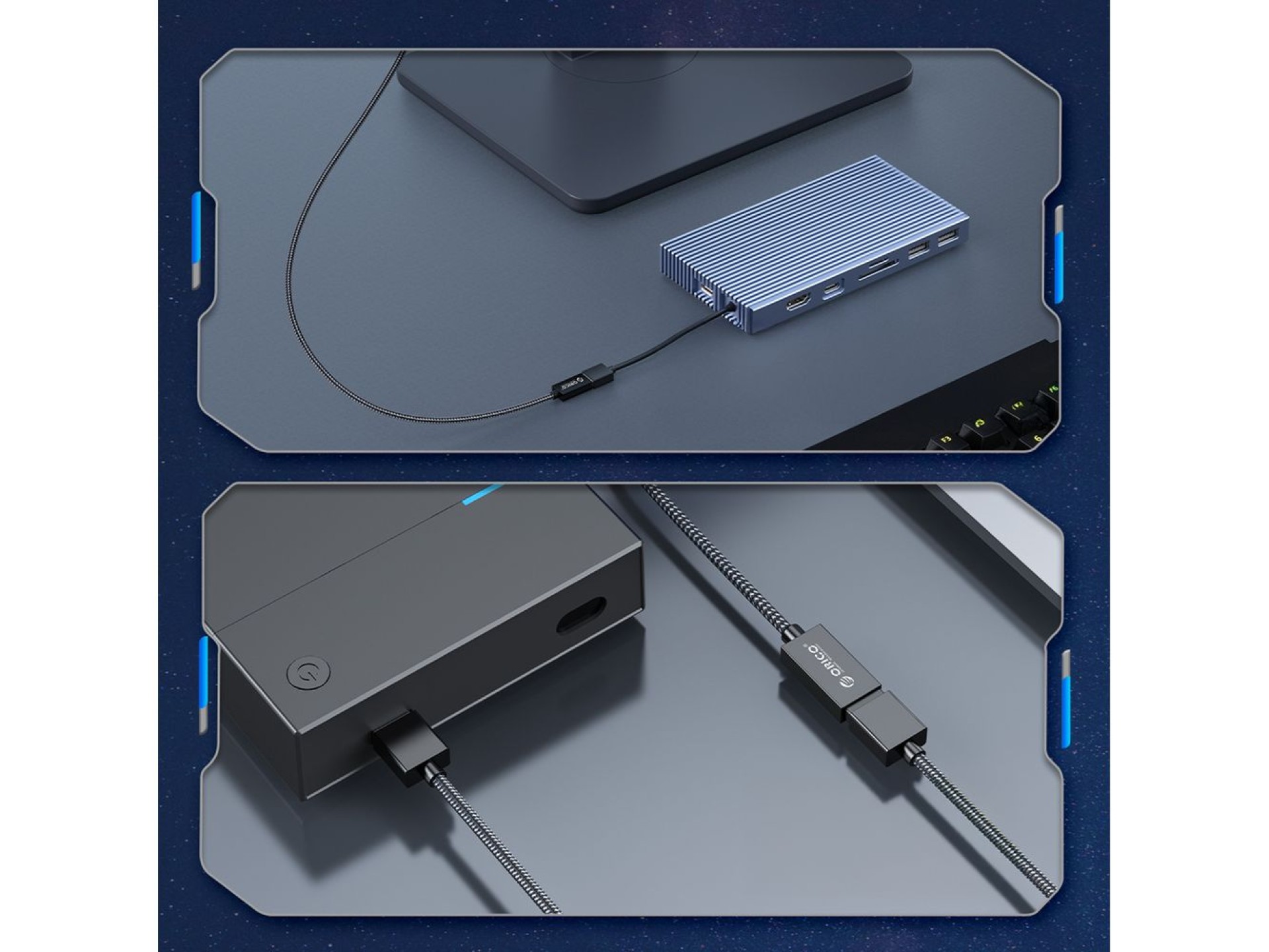 Adaptador Orico CAF31 USB-C para USB-A 3.1 Gen 2 10Gbps 30cm OTG - preto