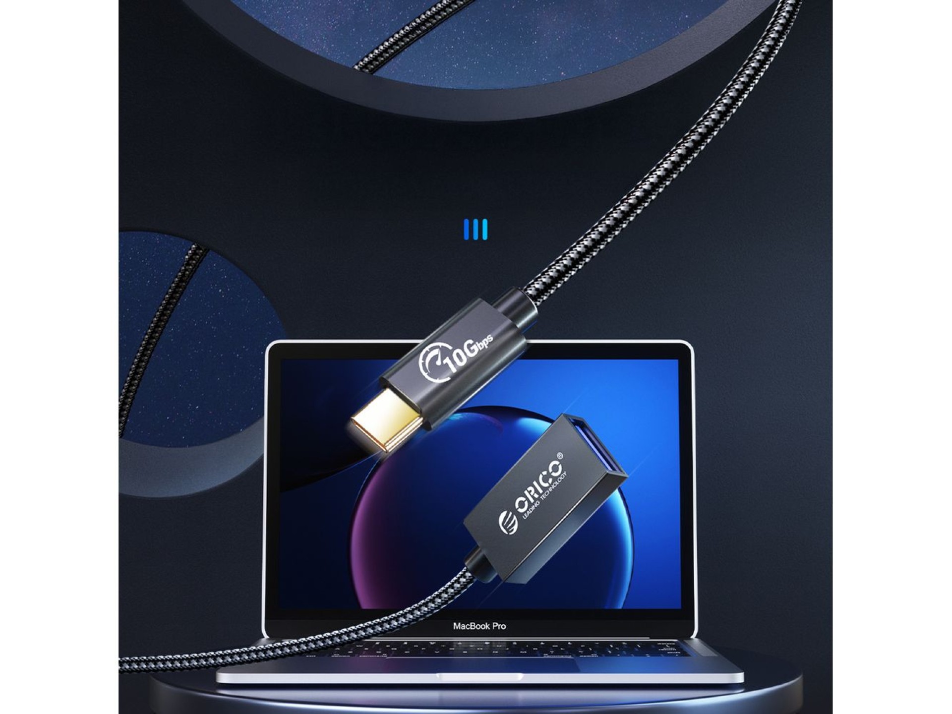 Adaptador Orico CAF31 USB-C para USB-A 3.1 Gen 2 10Gbps 30cm OTG - preto