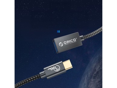 Orico CAF31 USB-C - USB-A 3.1 Gen 2 10Gbps 1m OTG adapter - black