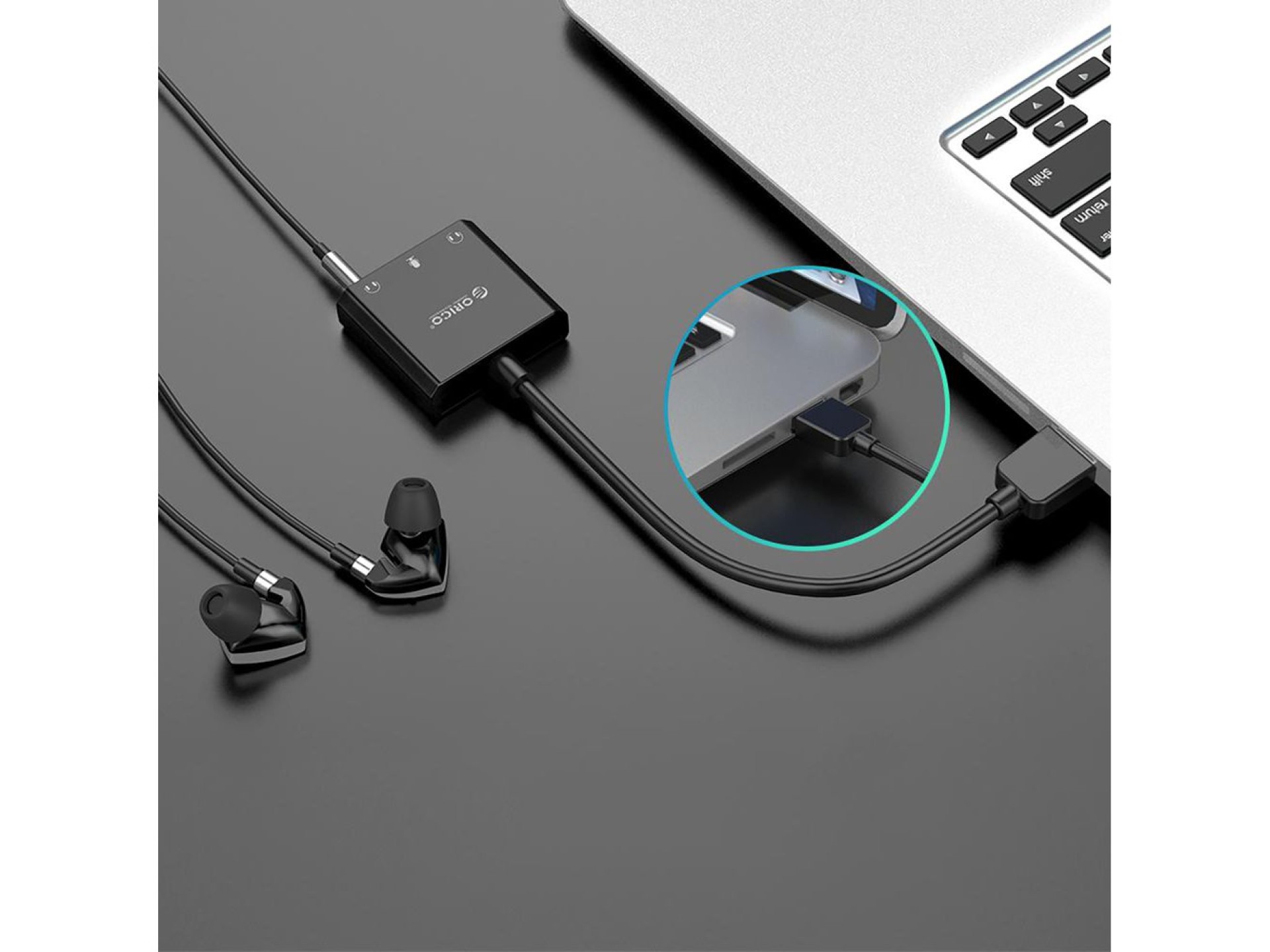 Orico SKT3 USB-A External Sound Card - Black