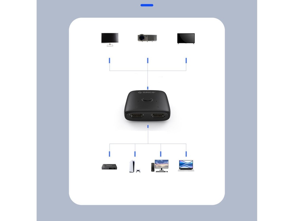 Adaptador HDMI bidireccional Orico AS2-A1 - Negro