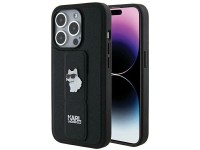 Karl Lagerfeld Gripstand Saffiano Choupette Pins case for iPhone 14 Pro - black Karl Lagerfeld Gripstand Saffiano Choupette Pins case for iPhone 14 Pro - black