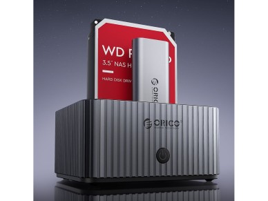 Esta��o de acoplamento Orico IT28E-C para 2 discos com fun��o de clonagem de HDD M.2 NVMe de 2,5"/3,