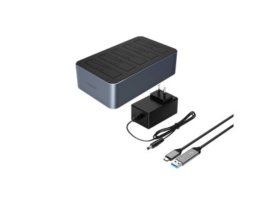 Esta��o de acoplamento Orico 6656C3-C de 5 baias com fun��o de clonagem offline para HDDs/SSDs SATA 