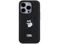 Karl Lagerfeld Gripstand Saffiano Choupette Pins case for iPhone 14 Pro - black Karl Lagerfeld Gripstand Saffiano Choupette Pins case for iPhone 14 Pro - black