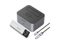 Esta��o de acoplamento Orico IT28E-C para 2 discos com fun��o de clonagem de HDD M.2 NVMe de 2,5"/3,